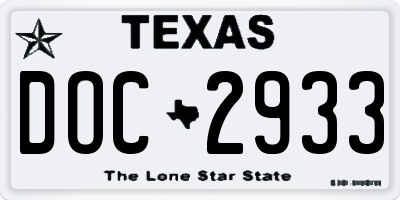 TX license plate DOC2933