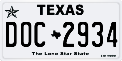 TX license plate DOC2934