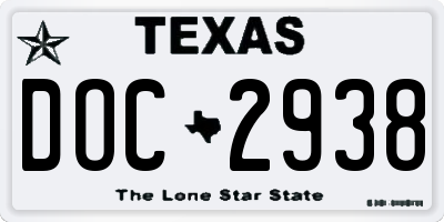 TX license plate DOC2938
