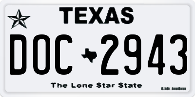 TX license plate DOC2943