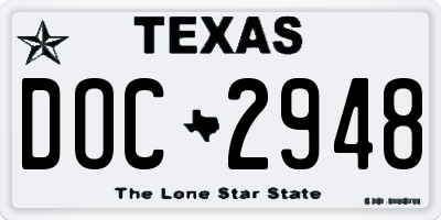 TX license plate DOC2948