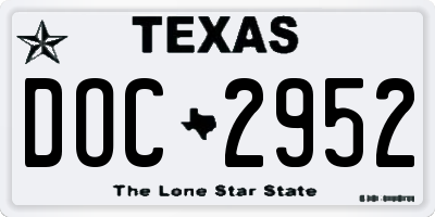TX license plate DOC2952
