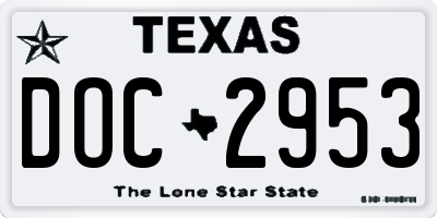 TX license plate DOC2953