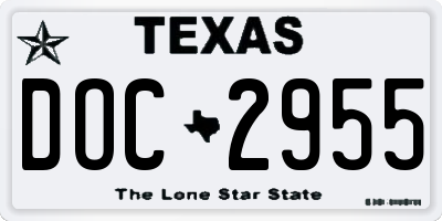 TX license plate DOC2955