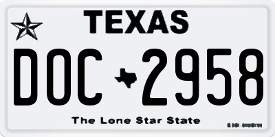 TX license plate DOC2958