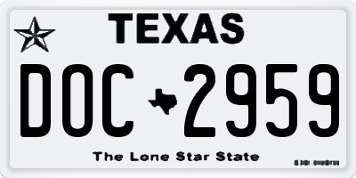 TX license plate DOC2959