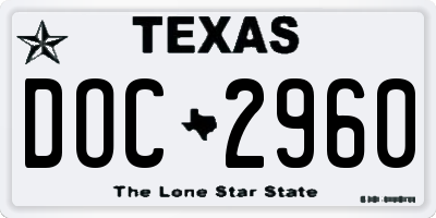 TX license plate DOC2960