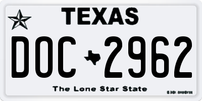TX license plate DOC2962