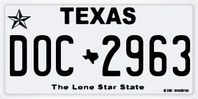 TX license plate DOC2963