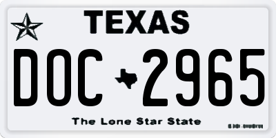 TX license plate DOC2965