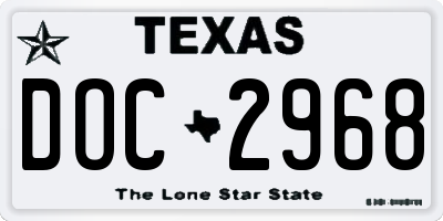 TX license plate DOC2968