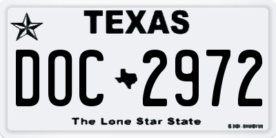 TX license plate DOC2972