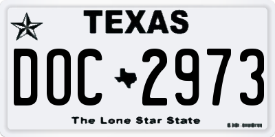 TX license plate DOC2973