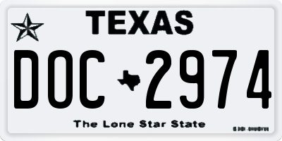 TX license plate DOC2974