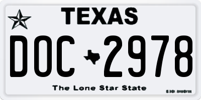 TX license plate DOC2978
