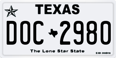 TX license plate DOC2980