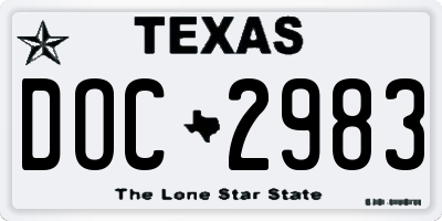 TX license plate DOC2983