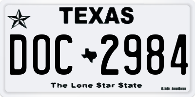TX license plate DOC2984