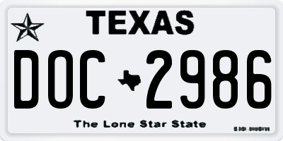 TX license plate DOC2986
