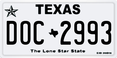 TX license plate DOC2993