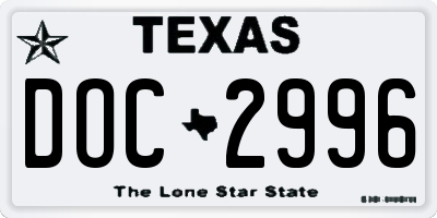 TX license plate DOC2996