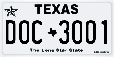 TX license plate DOC3001