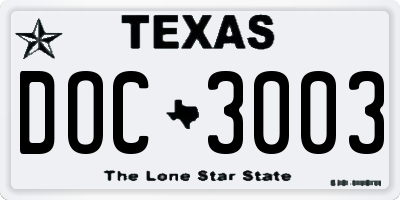 TX license plate DOC3003