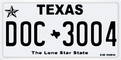 TX license plate DOC3004