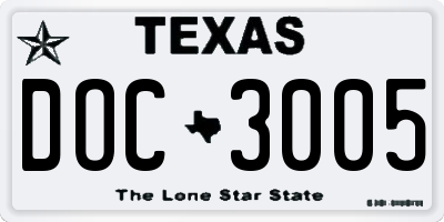 TX license plate DOC3005