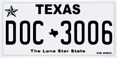 TX license plate DOC3006