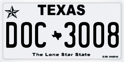 TX license plate DOC3008