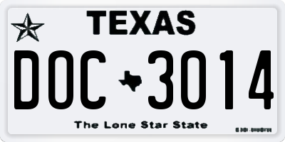 TX license plate DOC3014