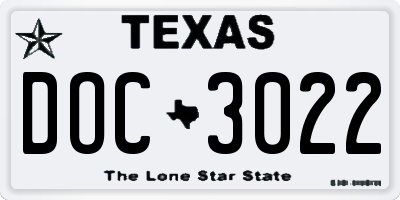 TX license plate DOC3022