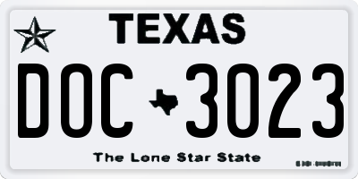 TX license plate DOC3023