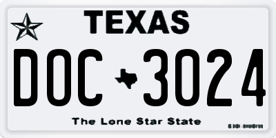 TX license plate DOC3024