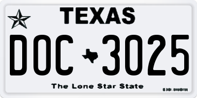 TX license plate DOC3025