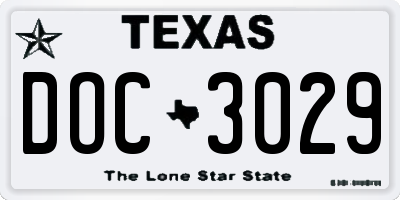 TX license plate DOC3029