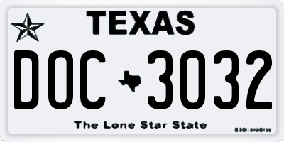 TX license plate DOC3032