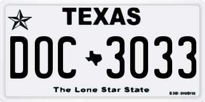 TX license plate DOC3033