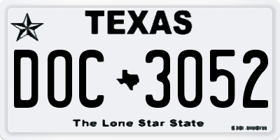 TX license plate DOC3052