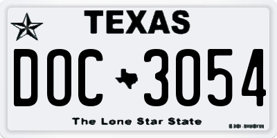 TX license plate DOC3054