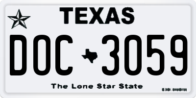 TX license plate DOC3059