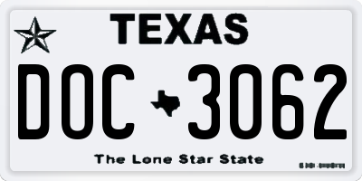 TX license plate DOC3062