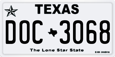 TX license plate DOC3068