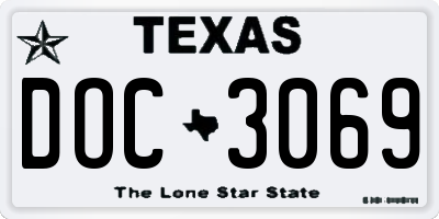 TX license plate DOC3069