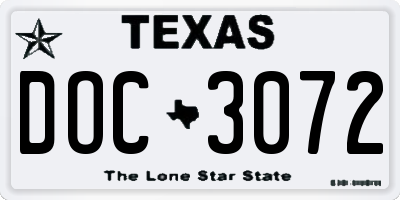 TX license plate DOC3072