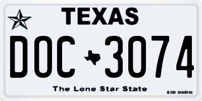 TX license plate DOC3074