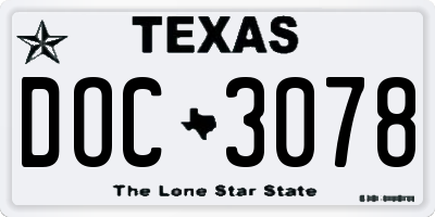 TX license plate DOC3078
