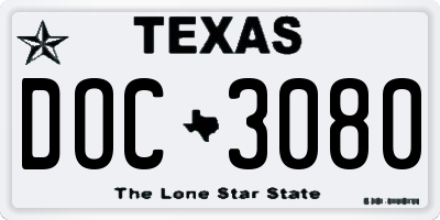 TX license plate DOC3080