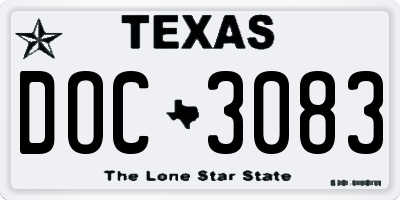 TX license plate DOC3083